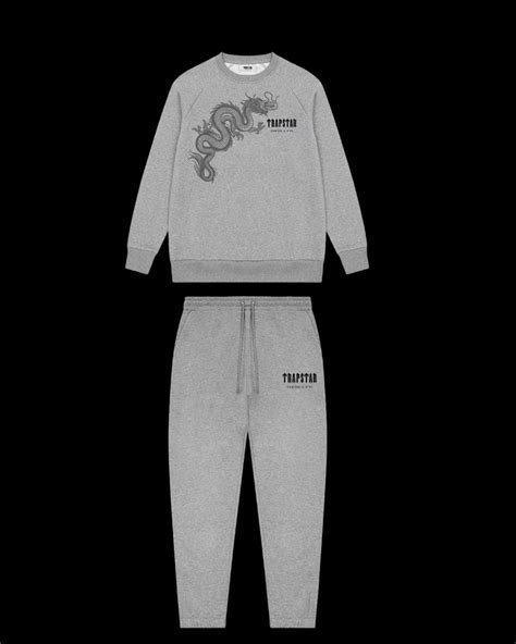 *PRE ORDER* Dragon Crewneck Tracksuit - Grey/Black – Trapstar London