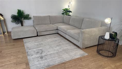 Sofology Majestica Fabric Chaise 1 Corner 3 in Soft-Chenille Linen ...