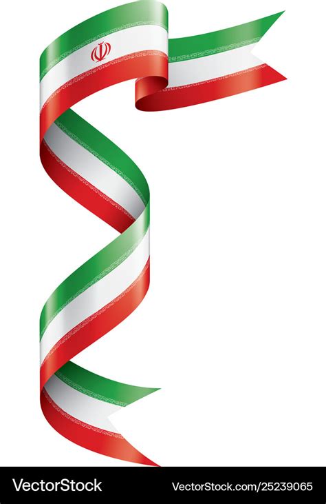 Iran flag on a white – Royalty-Free Vector | VectorStock