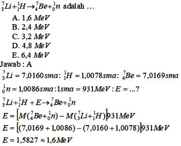 Soal Fisika Energi Ikkat Inti Beserta Pembahasannya - Rumah Soal