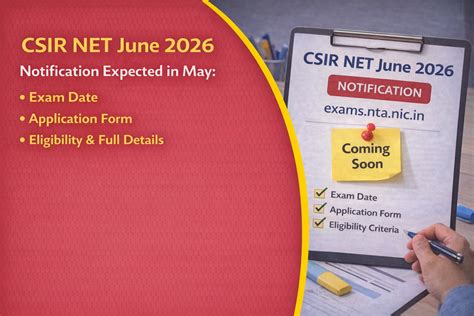 CSIR NET June 2026 Notification Expected in May: Exam Date, Application ...