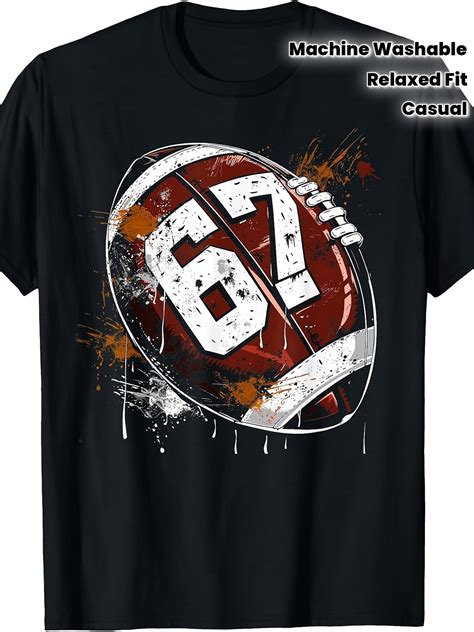 children’s wear Kids American Football Number 67 Graphic Tee Boys Retro ...