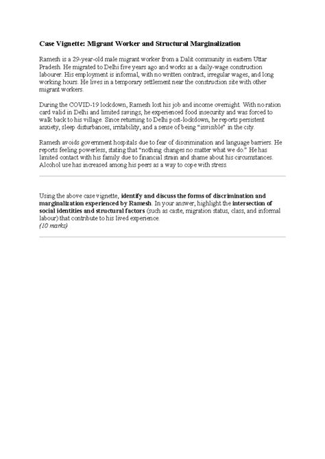 Case Study: Migrant Worker Discrimination & Marginalization (CH-101 ...