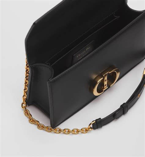 30 Montaigne East-West Bag with Chain Black Calfskin | DIOR