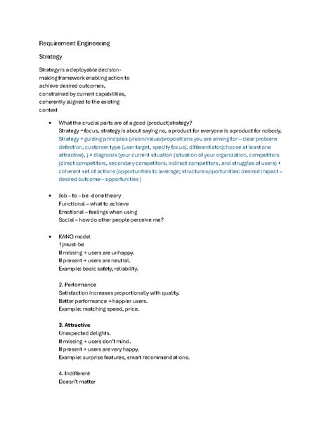 Requirement Engineering Strategy: Key Components for Success - Studocu