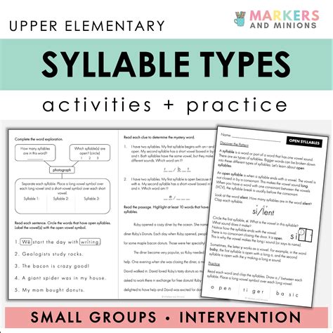 Types of Syllables - Targeted Instruction for Small Groups ... - Auto News