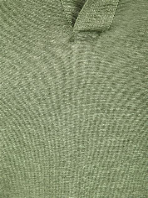 Sage green linen polo – DELL'OGLIO