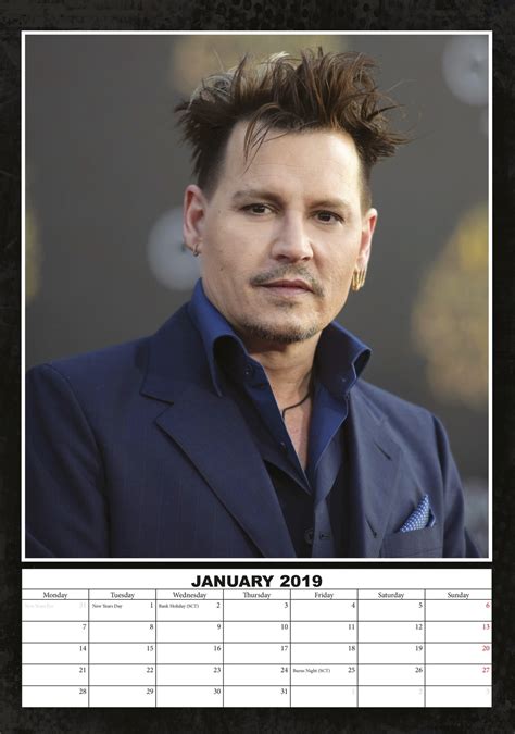 2024 Johnny Depp Large Wall Calendar Calendar Club - Free Word Template