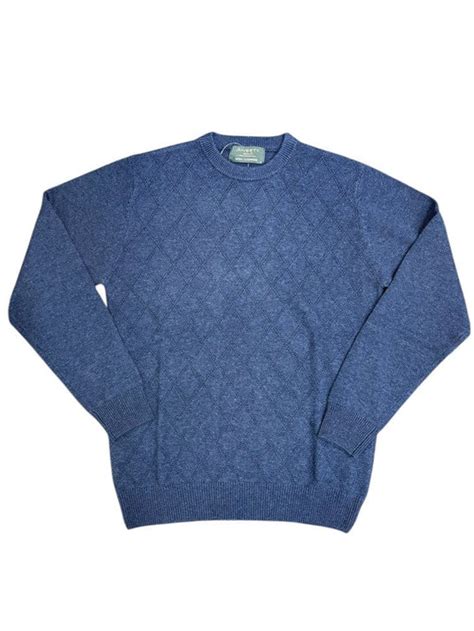 Ansett Mens Merino Wool Cashmere Textured Crew Neck – Hannas