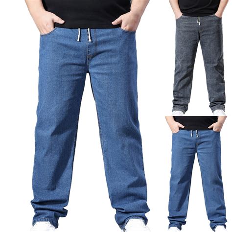 lcziwo Men Classic Fit Pants Big and Tall Elastic Waist Slacks Solid ...