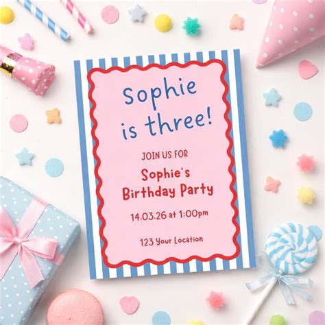 Editable Girls Birthday Invitation Template | Initial Birthday Invite ...