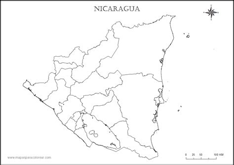 Mapas de Nicaragua para colorear