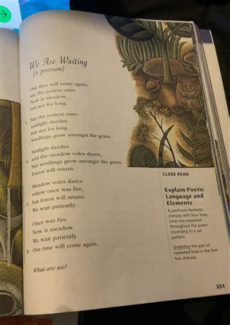 Solved: We Are Waiting (a pantoum) Our time will come again, say the ...