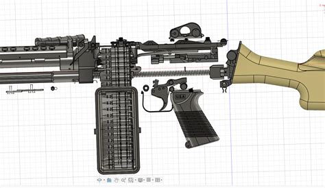 ♻️ M249 CAD model・ STP File for 3D printing・Cults