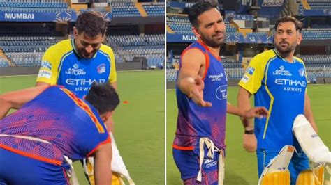 'Saath Mein Camera Laaya': Deepak Chahar Touches MS Dhoni's Feet During ...