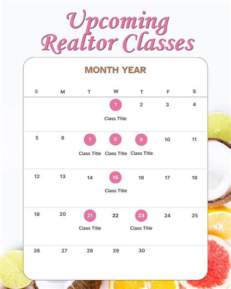 Class Schedule Flyer - Fraser Marketing