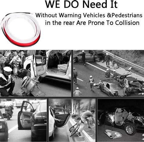 Crazycreatons Universal nnew waterprof Red/White Car Door Strip Light ...