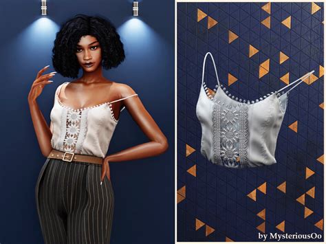 The Sims Resource | Lace trim camisole top