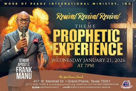 "Prophetic Experience" MDWK Revival with Senior Apostle Frank Manu ...