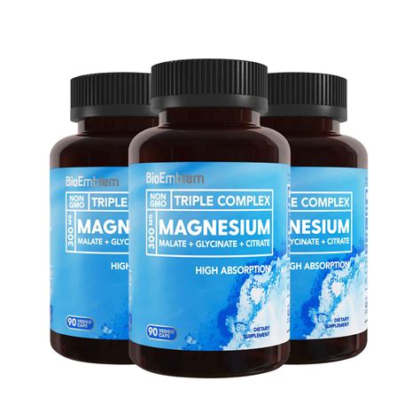 BioEmblem Triple Magnesium Complex Capsules | Malate, Glycinate ...