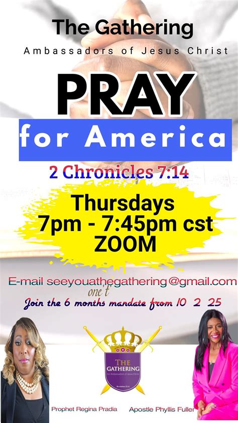 Pray for America Mandate , ZOOM , Stafford, 19 February 2026 | AllEvents