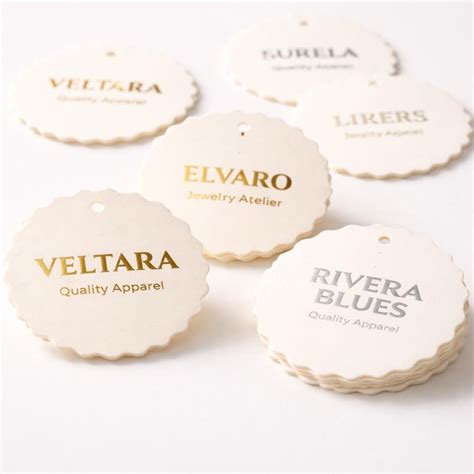 Buy Natural Ivory Scalloped Round Hang Tags | Custom Logo | Jewelry ...