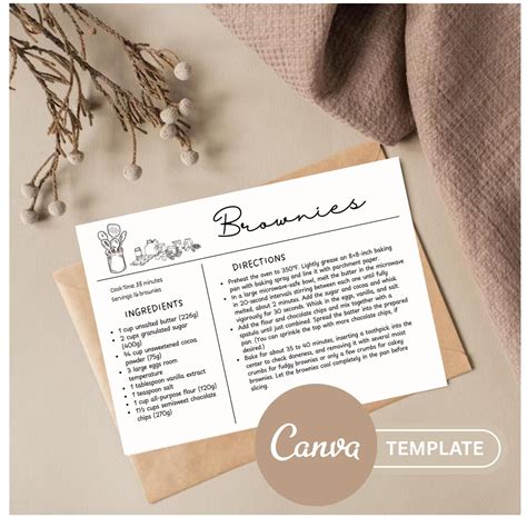 EDITABLE Recipe Card Template | Instant Download | Personalized Recipe ...