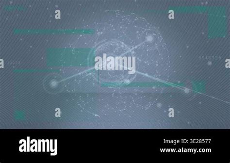 Animation of network of connections with icons and data processing over ...