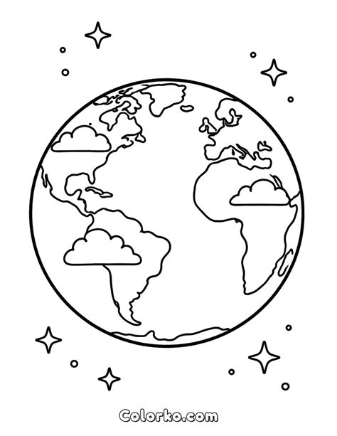 Planet Earth from Space Coloring Page for All Ages