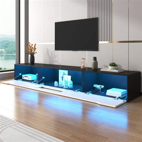 Meuble TV bas 180x35x30 cm rangement LED multicolore alimentation USB ...