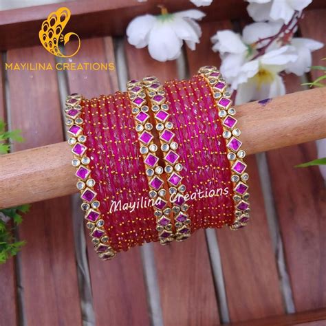 Silk Thread Bangles With Glass Bangles Combo (set of 16 Bangles) - Etsy