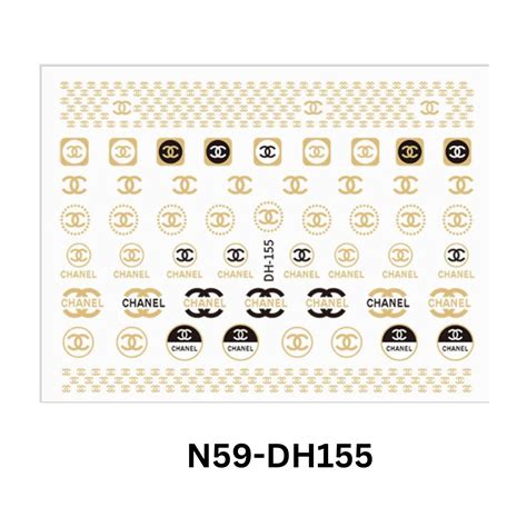 Black and Gold Nail 3D Art Stickers - Nail Sticker Design (Acrylic)