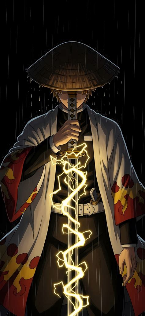 Zenitsu Agatsuma Wallpaper 4K, AMOLED, Thunder Breathing