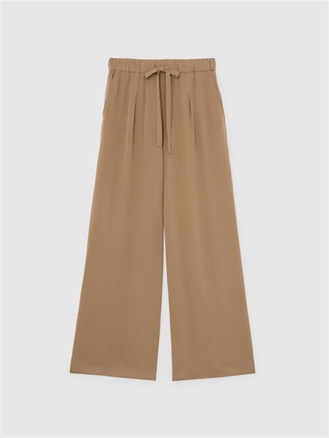 Buy Reiss Camel Maria Matte-Silk Wide-Leg Trousers from Next India