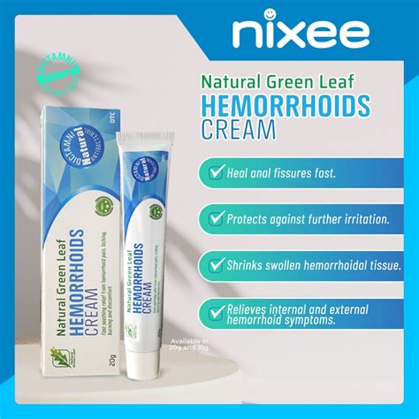 Natural Green Leaf Hemorrhoids Cream 10g 20g Nixee | Shopee Philippines