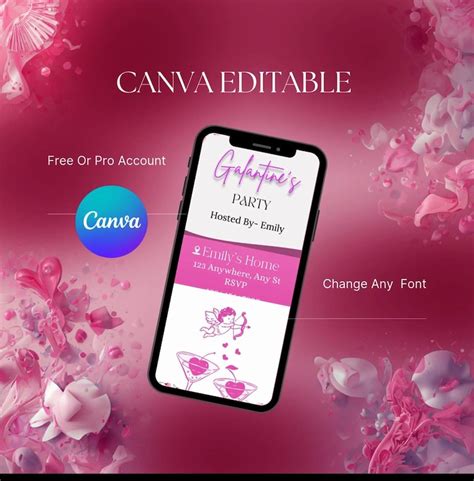 Buy Animated Galentine's Party Invitation | Editable Canva Template ...