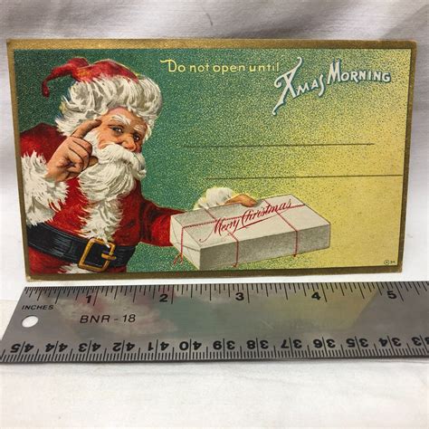 Vintage Christmas Santa Claus Gift Tag Postcard Size