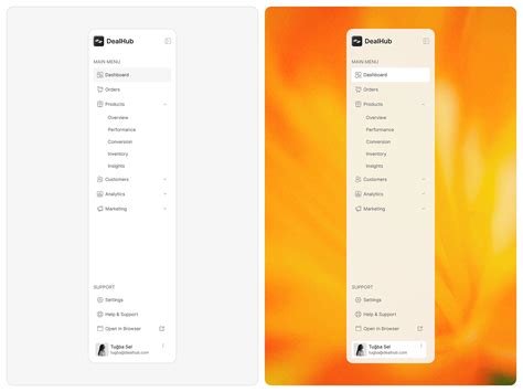 Sidebar Navigation by Tuğba Sel on Dribbble