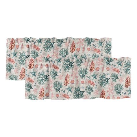 2 Pack Valances for Windows, Sage Green Red Coral Window Valances for ...