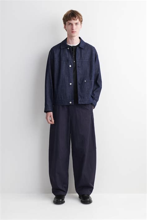 PANTALÓN BARREL LEG RELAXED FIT CINTURA ELÁSTICA - AZUL MARINO | COS ES