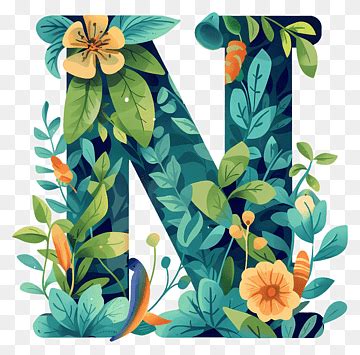 N con flores png imágenes | PNGWing