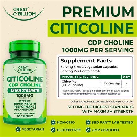 Citicoline CDP Choline 1000mg - Suplementos para o Cérebro Extra Forte ...