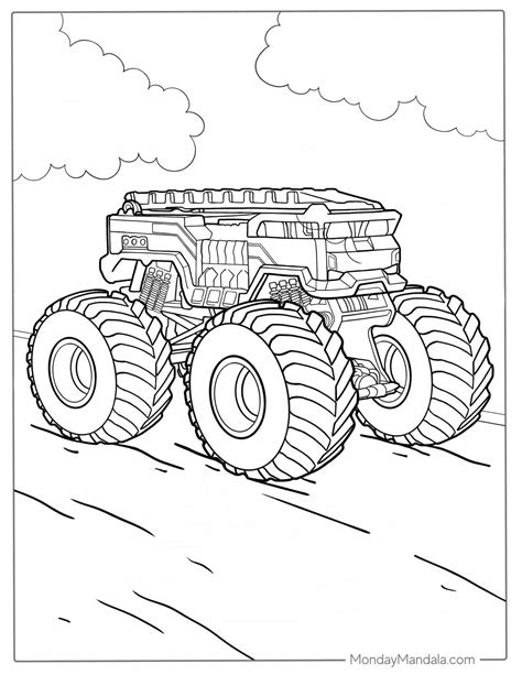 26 Fire Truck Coloring Pages (Free PDF Printables) | Monster truck ...
