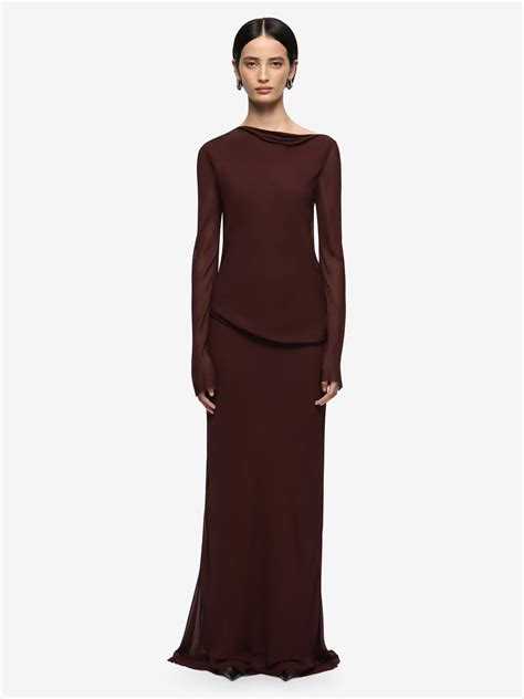 AMANDA LONG SLEEVE MAXI DRESS - RAISIN – BEC + BRIDGE US