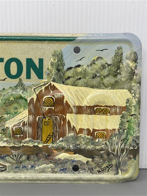 Vintage Washington State License Plate 1983 - 1986 designed & Signed | eBay