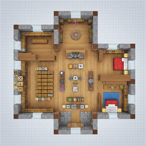 Denah Rumah Minecraft yang Fungsional