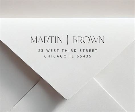 Personalized Couples Address Stamp | Modern Return Address, Different ...