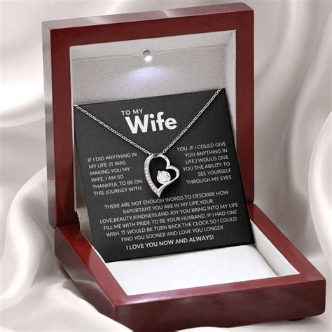 To My Wife Necklace from Husband with Message Card Romantic Gifts for ...