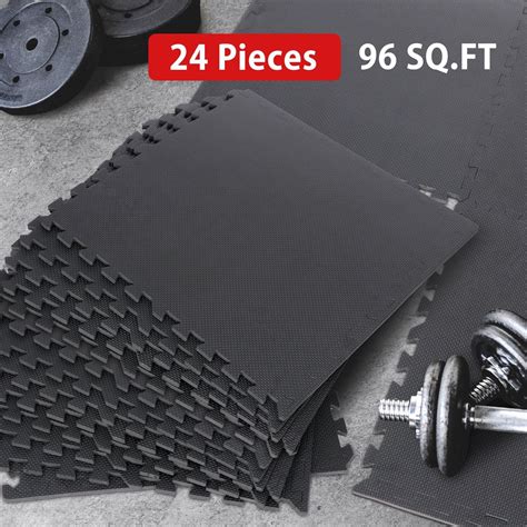 24PCS Exercise Mat EVA Interlocking Gym Equipment Foam Floor Tiles Mats ...