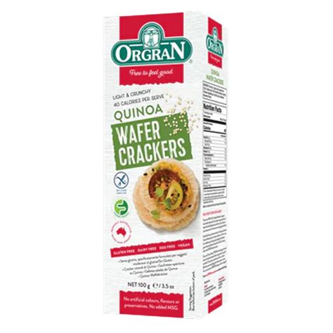 Orgran Quinoa Wafer Crackers 100g – Gluten-Free, Vegan Snack